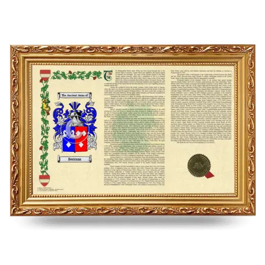 Berrans Armorial Landscape Framed - Gold