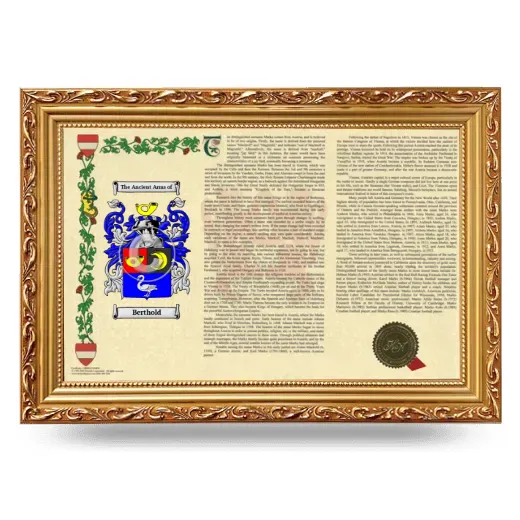 Berthold Armorial Landscape Framed - Gold