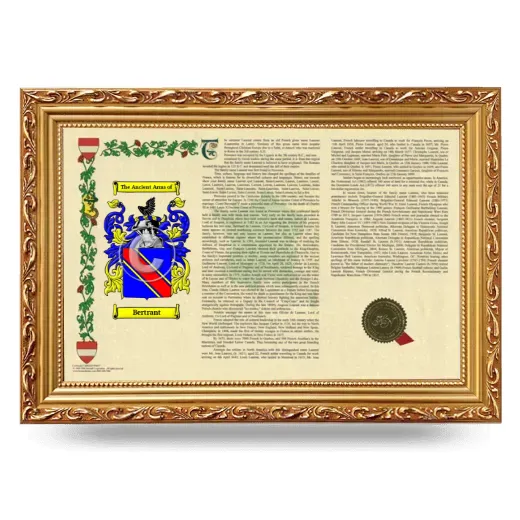 Bertrant Armorial Landscape Framed - Gold