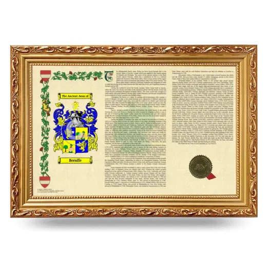 Beruffe Armorial Landscape Framed - Gold