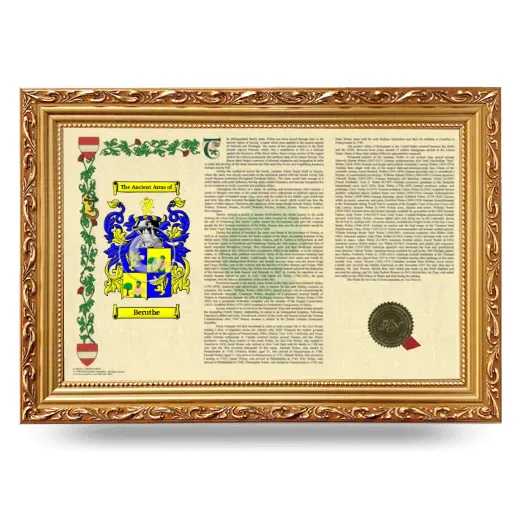 Beruthe Armorial Landscape Framed - Gold