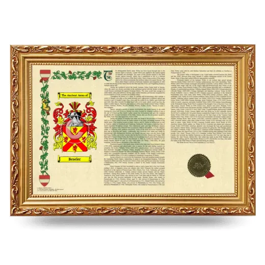 Beseler Armorial Landscape Framed - Gold