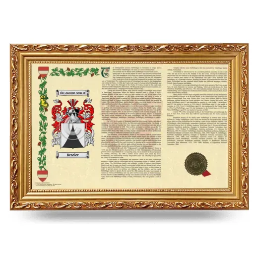 Beseler Armorial Landscape Framed - Gold