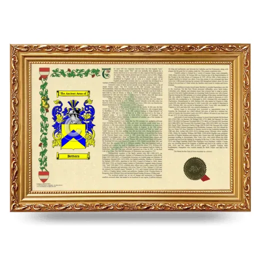 Betters Armorial Landscape Framed - Gold