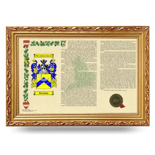 Betterton Armorial Landscape Framed - Gold