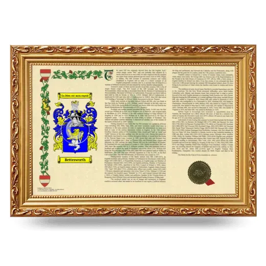 Bettesworth Armorial Landscape Framed - Gold