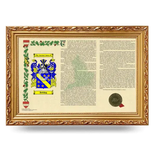 Betting Armorial Landscape Framed - Gold