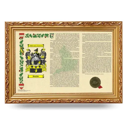 Beucler Armorial Landscape Framed - Gold