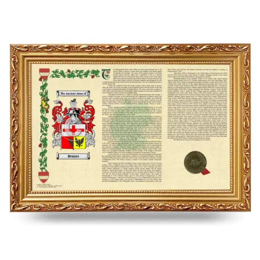 Beuses Armorial Landscape Framed - Gold
