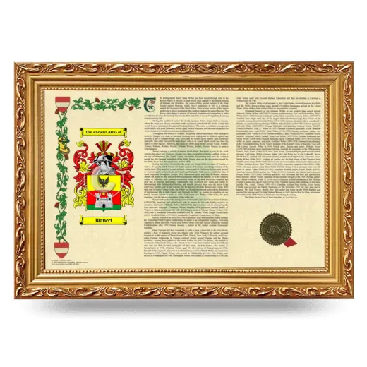 Biancci Armorial Landscape Framed - Gold