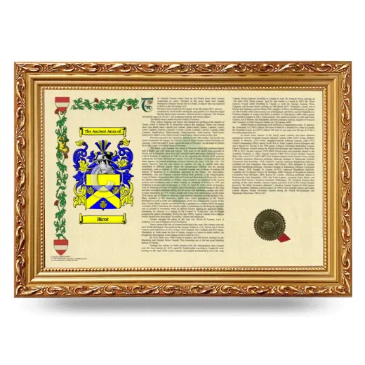 Bicot Armorial Landscape Framed - Gold