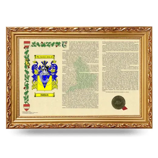 Biddock Armorial Landscape Framed - Gold