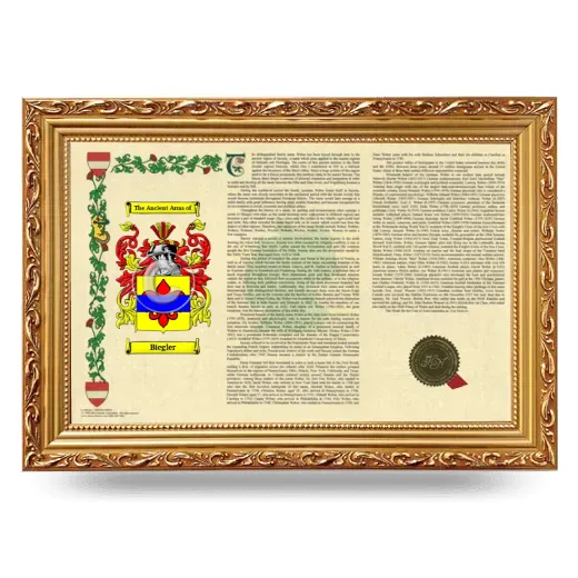 Biegler Armorial Landscape Framed - Gold