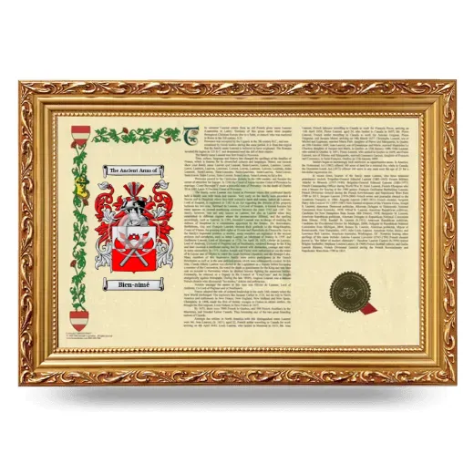 Bien-aimé Armorial Landscape Framed - Gold