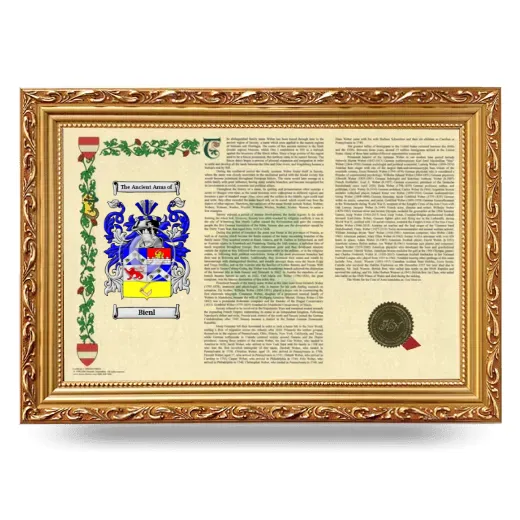 Bienl Armorial Landscape Framed - Gold