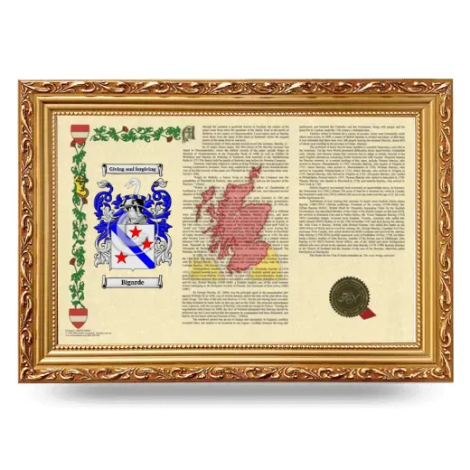 Bigarde Armorial Landscape Framed - Gold