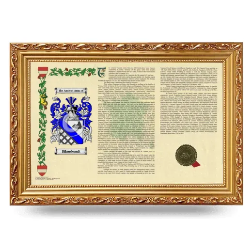 Bilaudeault Armorial Landscape Framed - Gold