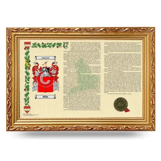 Billin Armorial Landscape Framed - Gold