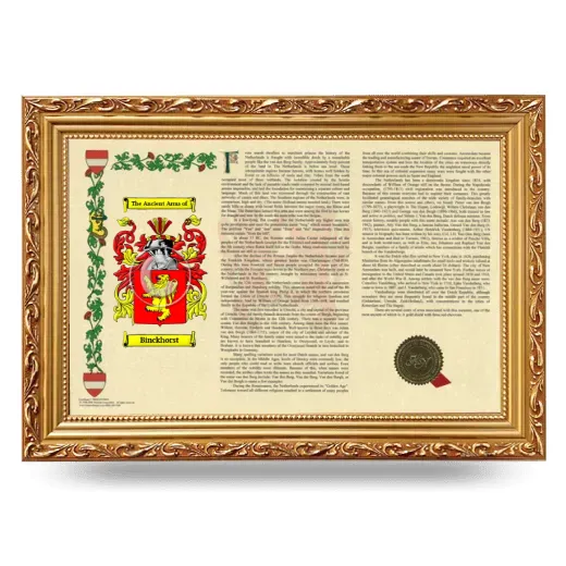 Binckhorst Armorial Landscape Framed - Gold