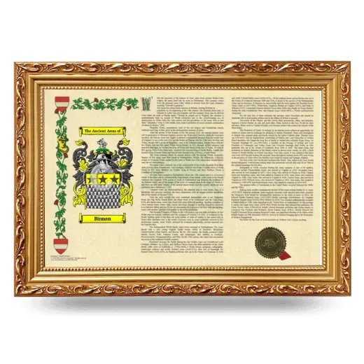 Binnan Armorial Landscape Framed - Gold