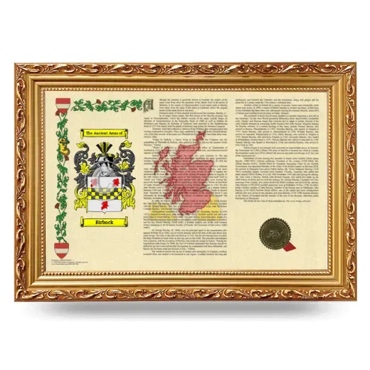 Birback Armorial Landscape Framed - Gold