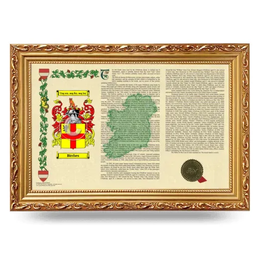 Birches Armorial Landscape Framed - Gold