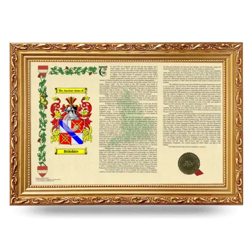 Birkshire Armorial Landscape Framed - Gold