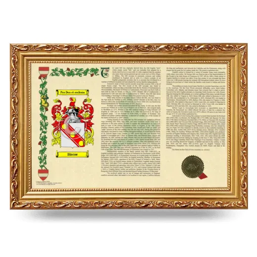Biscoe Armorial Landscape Framed - Gold