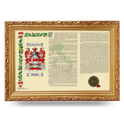 Bizzarini Armorial Landscape Framed - Gold