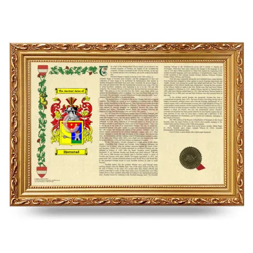 Bjornstad Armorial Landscape Framed - Gold