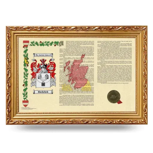Blachclyck Armorial Landscape Framed - Gold