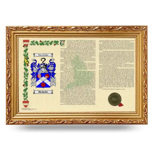 Blackadar Armorial Landscape Framed - Gold
