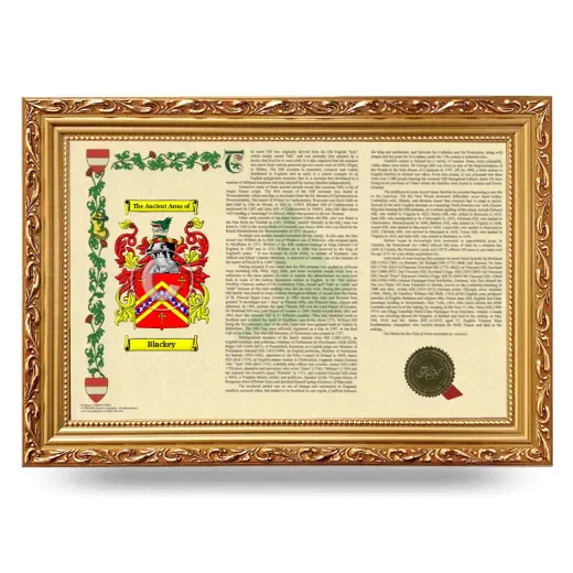 Blackey Armorial Landscape Framed - Gold