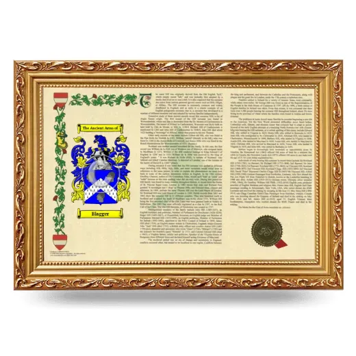 Blagger Armorial Landscape Framed - Gold