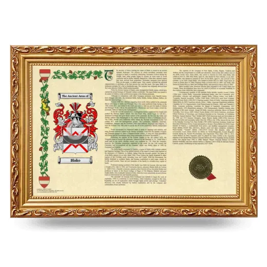 Blako Armorial Landscape Framed - Gold