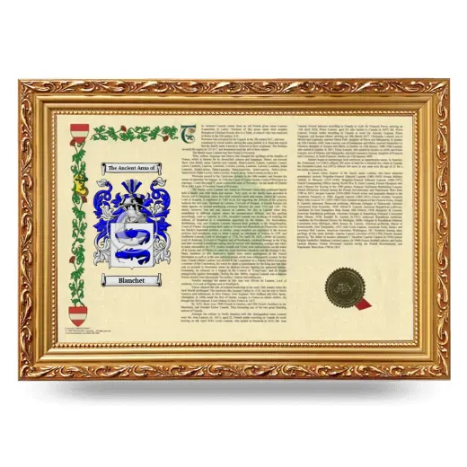 Blanchet Armorial Landscape Framed - Gold