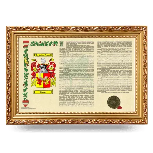 Blanny Armorial Landscape Framed - Gold