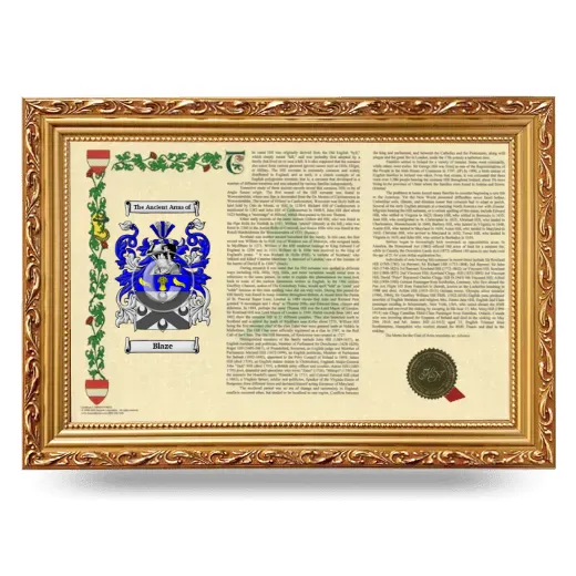 Blaze Armorial Landscape Framed - Gold