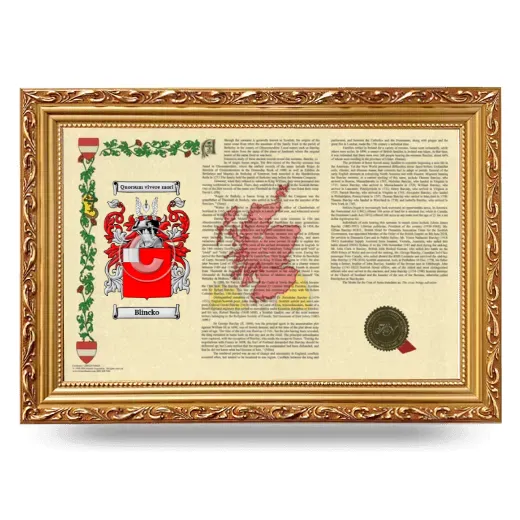 Blincko Armorial Landscape Framed - Gold