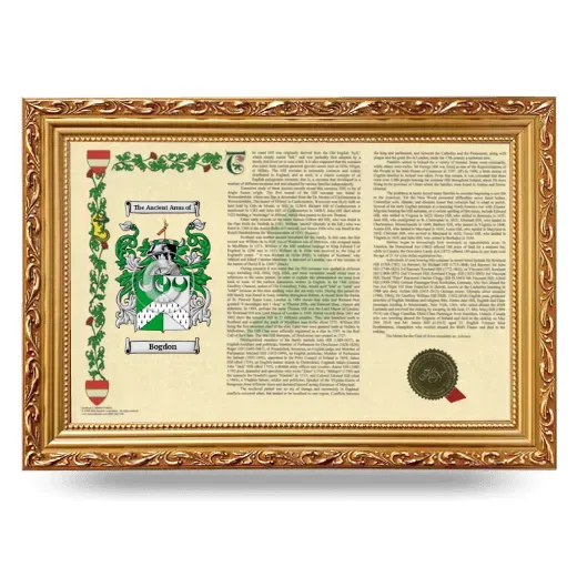 Bogdon Armorial Landscape Framed - Gold