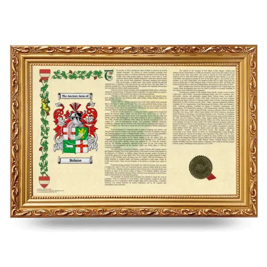 Bolano Armorial Landscape Framed - Gold