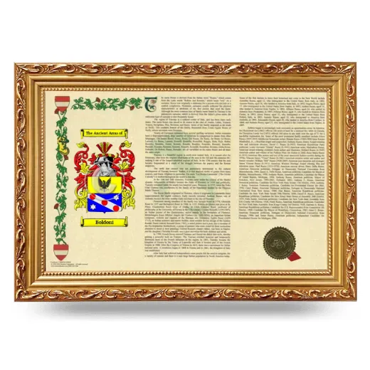 Boldoni Armorial Landscape Framed - Gold