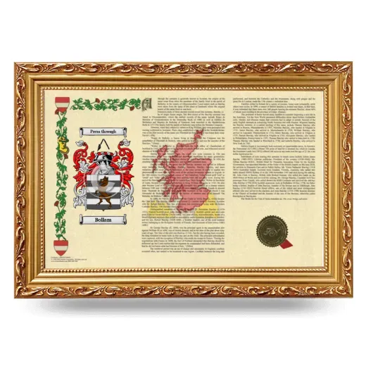 Bollam Armorial Landscape Framed - Gold