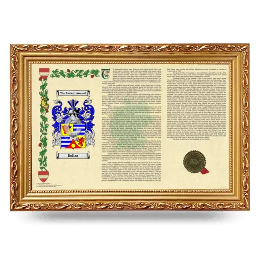 Bollza Armorial Landscape Framed - Gold