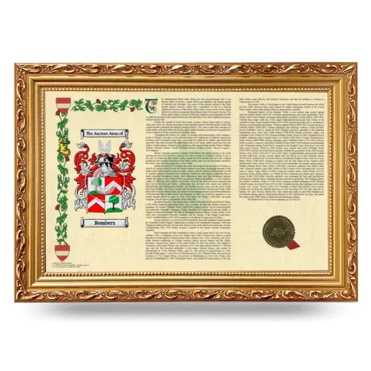 Bombers Armorial Landscape Framed - Gold