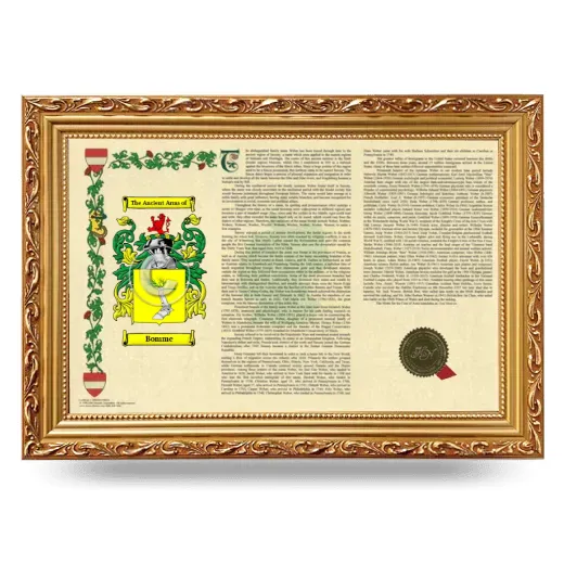 Bomme Armorial Landscape Framed - Gold