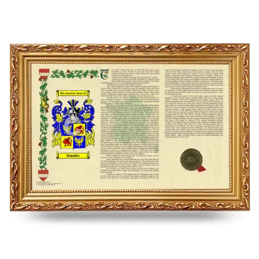 Bonales Armorial Landscape Framed - Gold