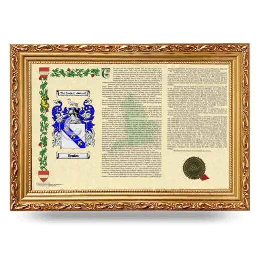 Bonias Armorial Landscape Framed - Gold
