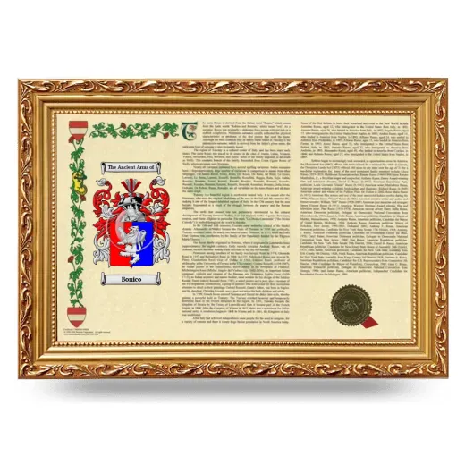 Bonico Armorial Landscape Framed - Gold
