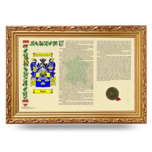 Bonot Armorial Landscape Framed - Gold